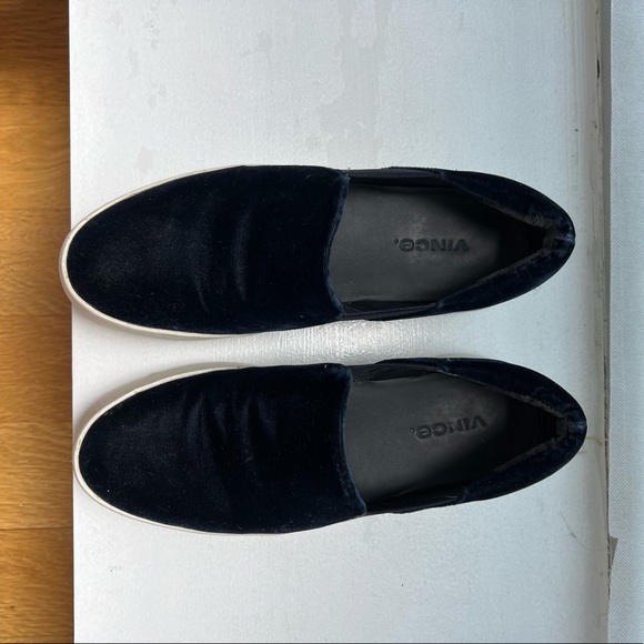 Vince Warren Blue Velvet Platform Slip On Sneaker - Picture 3 of 9